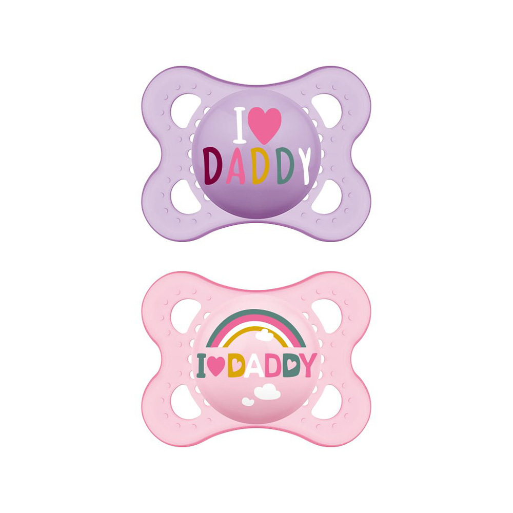 MAM - Ι LOVE DADDY Πιπίλα Σιλικόνης 2-6m (κορίτσι) - 2τεμ.